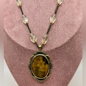 Antique Gold Plated Floral pendant Necklace